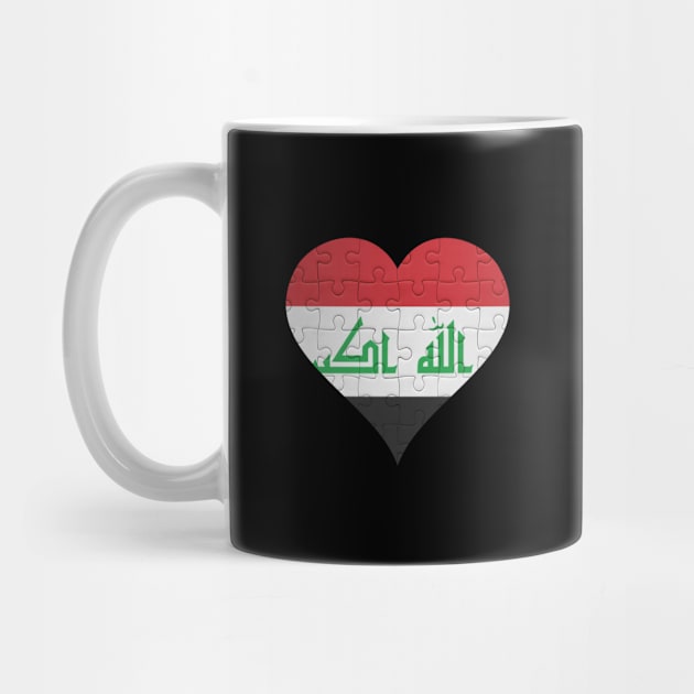 Iraqi Jigsaw Puzzle Heart Design - Gift for Iraqi With Iraq Roots by Country Flags